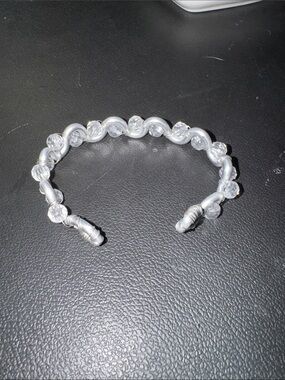 Silver-Tone Crystal Beaded Cuff Bracelet